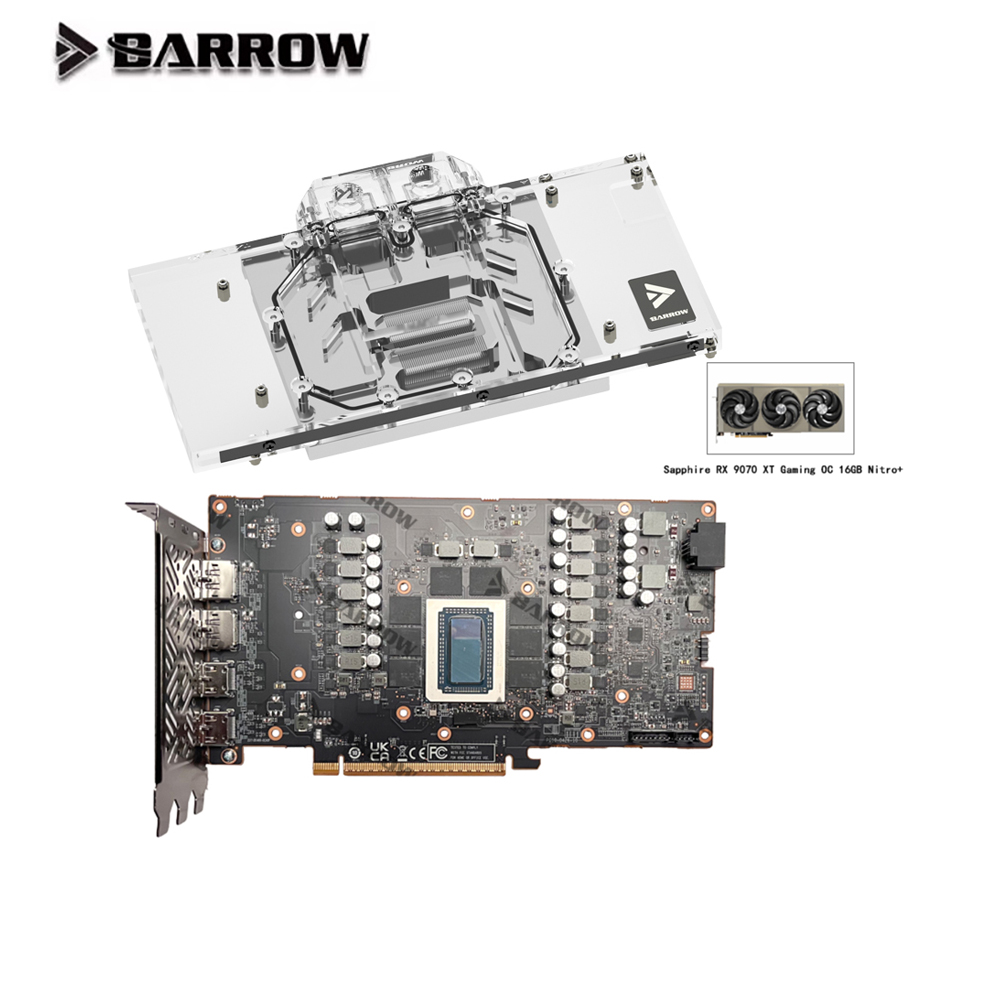 Barrow GPU Water Block For Sap - Rx 9070 16Gb ulasan dan harga
