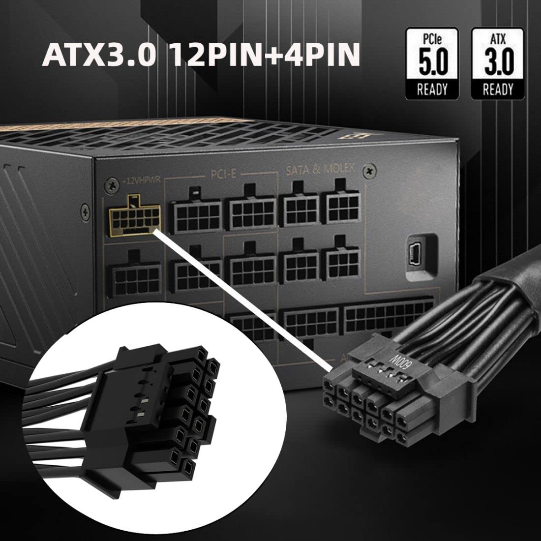12VHPWR ATX3.0 PCI-E 5.0 Power - Dual 8Pin To 16Pin 12Vhpwr Cable ulasan dan harga