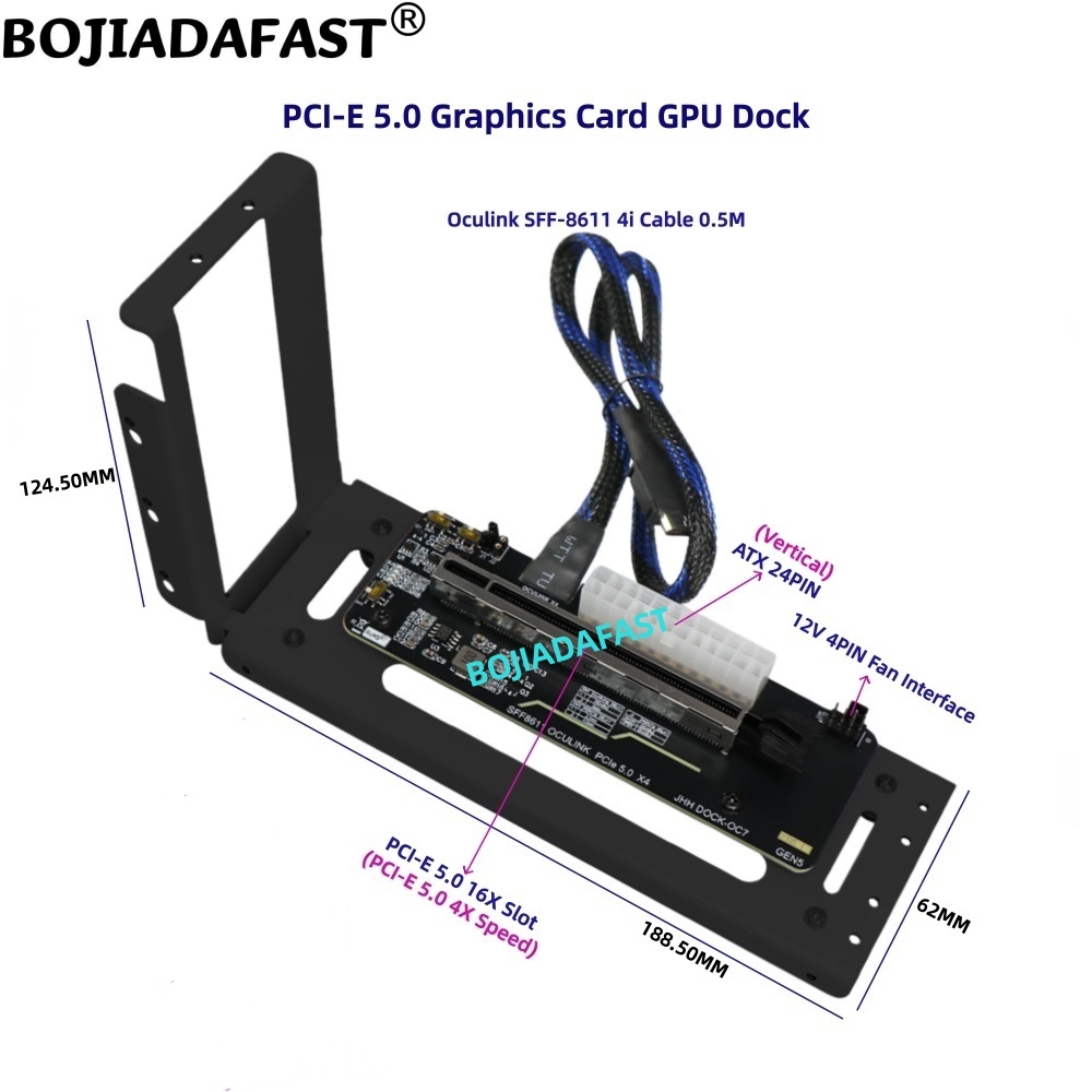 PCI-E 5.0 16X GEN5 Adapter Car - Pcie 5.0 Gpu Riser Cable ulasan dan harga